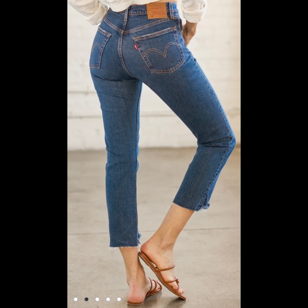 Levi's 501 Crop High-Rise Distressed Jeans 25×26